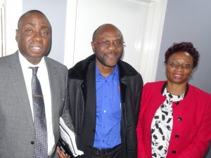 Picture shows John and Mrs Obaro with AFS Director Festus Olatunde.