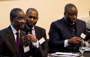 Picture shows AFS Directors Beltus Etchu, Festus Olatunde and the High Commissioner for Cameroon.