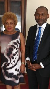 Picture shows Beltus Etchu CEO of AFS and Marthe Minja of IPA Cameroon.